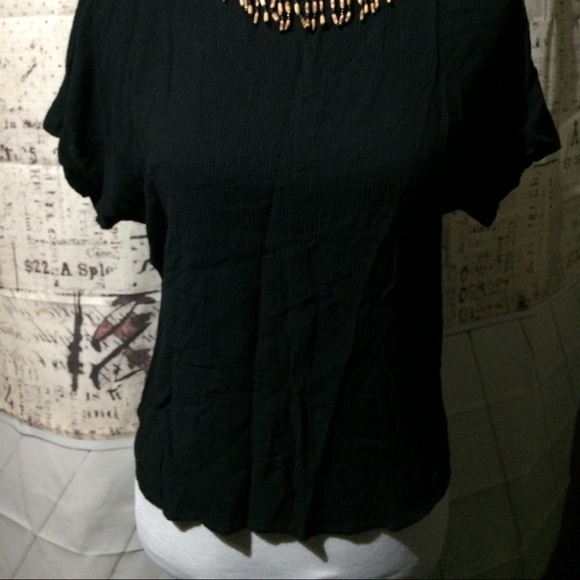 Essay By Sharon Anthony Black Short Sleeve Blouse - Picture 2 of 8